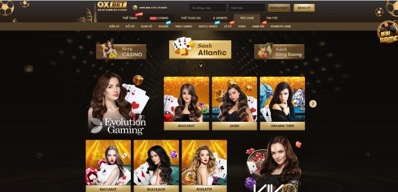 OXBET - Nhà cái cá cược đẳng cấp châu lục - Update 2026 4 Các sòng bài tại nhà cái OXBET luôn cho thấy sự sôi động với sự xuất hiện của đông đảo người chơi