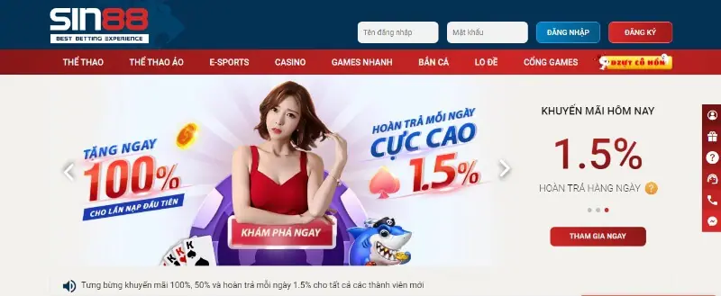 Chương trình khuyến mãi Sin88