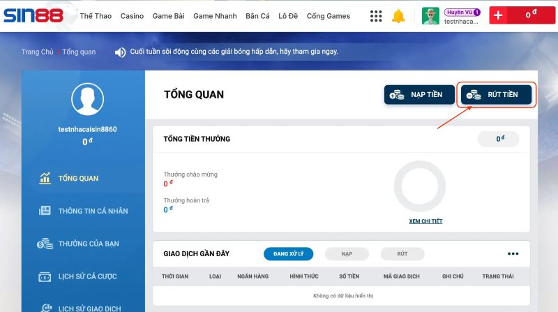 Rút tiền nhà cái Sin88