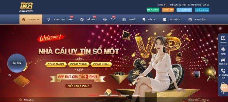 DK8 – Nhà Cái Giải Trí Trực Tuyến Được Nhiều Người Chơi Quan Tâm 2 Nhà cái DK8 uy tín số một thị trường cá cược
