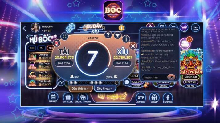 Bốc Club – Thiên đường game đổi thưởng 4 Giao diện mắt mắt