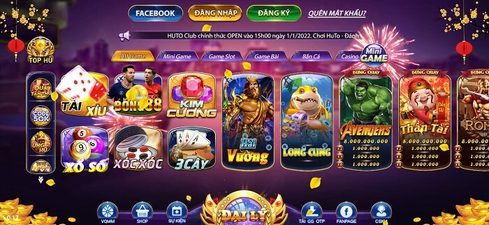 Huto club - Nổ hũ mệt nghỉ, nhận quà mê ly hấp dẫn nhất 2023 3 Kho game đồ sộ với những tựa game hot hit.