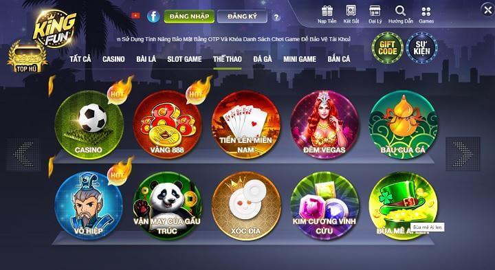 King Fun – Vua nhà cái - Địa điểm cá cược đẳng cấp bậc nhất hiện nay - Update 07/2023 2 Tìm hiểu những sản phẩm cược hấp dẫn nhất, được khách hàng yêu thích nhất King Fun