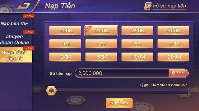 Win29.App - Cổng game uy tín thời hiện đại – Chơi là mê, chơi là thắng 3 Bước 2: Nạp tiền vào tài khoản