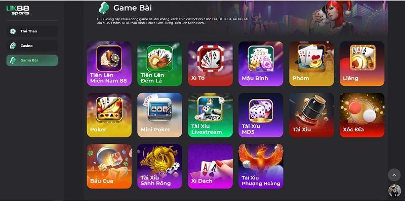 UK88 – Nhà cái Đẳng Cấp vượt thời đại - Update 2025 3 Game bài UK88